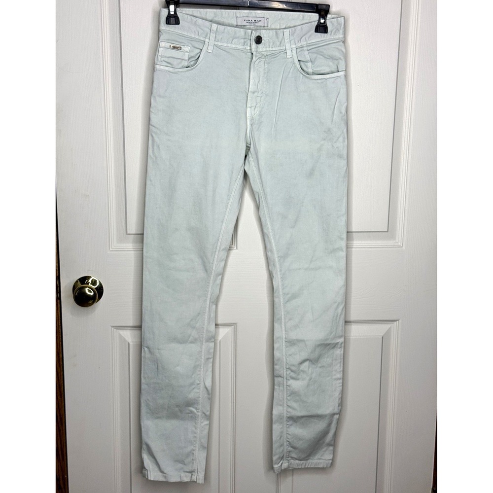 ZARA MAN Light Wash Slim Fit Stretch Denim Jeans 5-Pocket Cotton Elastane 30 32